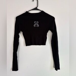 Garage Black Ribbed Knit Top